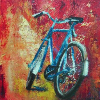 Painting titled "LE VELO" by Muriel Favrin, Original Artwork