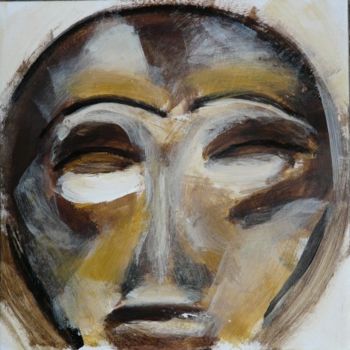 Pintura titulada "Masque de papier" por Muriel Bo, Obra de arte original