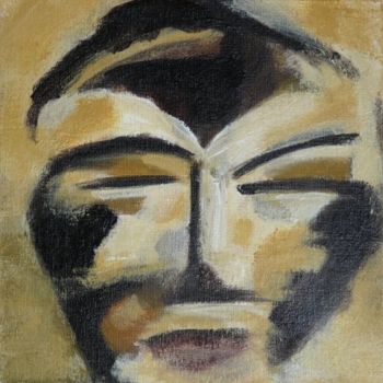 Peinture intitulée "Masque d'ombre brûl…" par Muriel Bo, Œuvre d'art originale
