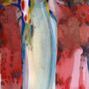 Σχέδιο με τίτλο "Reine bleue" από Muriel Gabilan, Αυθεντικά έργα τέχνης, Μελάνι