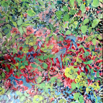 Malerei mit dem Titel "Jardin Luxuriant" von Murielle Durez, Original-Kunstwerk, Öl