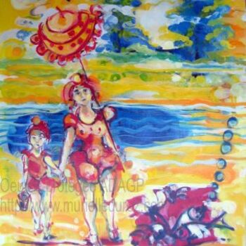 Peinture intitulée "VAMOS A LA PLAYA" par Murielle Durez, Œuvre d'art originale, Huile