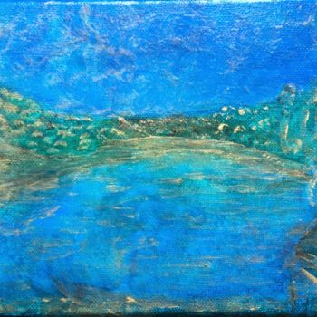 Pintura intitulada "Le Lac d'Eguzon" por Murielle Lucie Clément, Obras de arte originais, Óleo