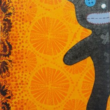 Peinture intitulée "le doudou à orange" par Murielle Coignec, Œuvre d'art originale