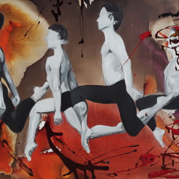 Painting titled "danceurs4" by Murielle Guerin Wehrlen, Original Artwork