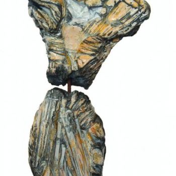 Sculptuur getiteld "Buste II" door Murielle Huvé-Lejeune, Origineel Kunstwerk, Terra cotta