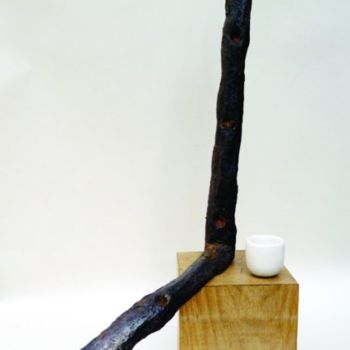 Sculpture intitulée "L'heure du thé" par Murielle Huvé-Lejeune, Œuvre d'art originale, Techniques mixtes