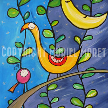 Malerei mit dem Titel "Moonlight Lullaby" von Mimi Bondi, Original-Kunstwerk, Öl