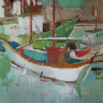 Картина под названием "Search pier" - Vitalii Muryn, Подлинное произведение искусства, Масло