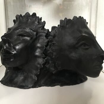 Sculpture titled "Couple" by Musetti, Original Artwork, Terra cotta