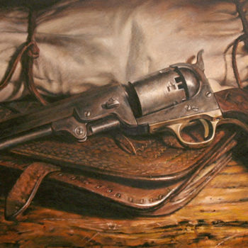 Peinture intitulée "Оружие (револьвер)" par Mushegh Hovsepyan, Œuvre d'art originale, Aquarelle