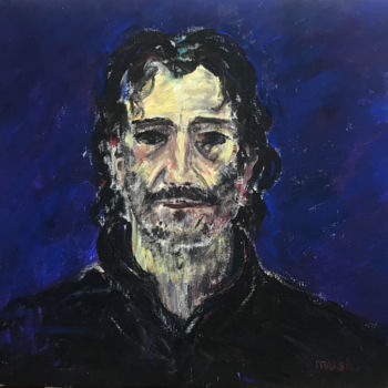 Painting titled "Self portrait" by Mushegh Grigoryan, Original Artwork, Acrylic