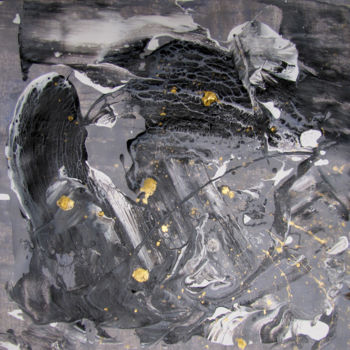 Painting titled "Beating Gold Air 2,…" by Dmitri Matkovsky, Original Artwork, Acrylic