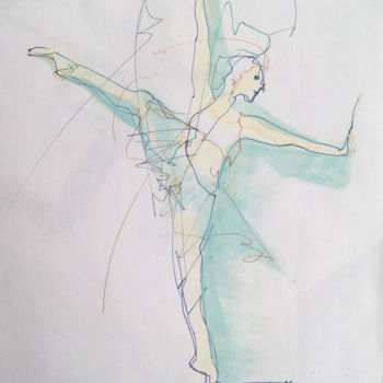 Painting titled "Ballet 5, Dance, Ru…" by Dmitri Matkovsky, Original Artwork, Ink