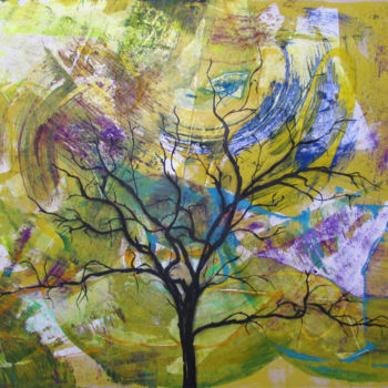 Painting titled "Wish Tree, Original…" by Dmitri Matkovsky, Original Artwork, Acrylic