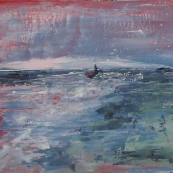 Картина под названием "Night sea" - Dmitri Matkovsky, Подлинное произведение искусства, Масло