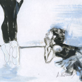 绘画 标题为“Dream Ballet 9, Kid…” 由Dmitri Matkovsky, 原创艺术品, 墨