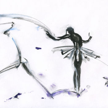 Peinture intitulée "Butterfly Dance, Ba…" par Dmitri Matkovsky, Œuvre d'art originale, Encre
