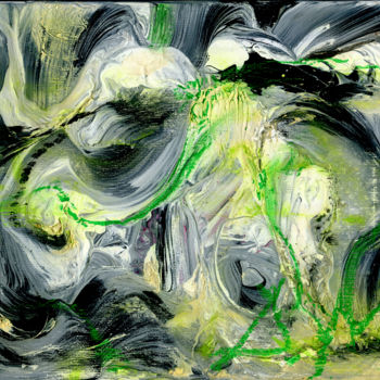 Painting titled "Green Water Cave -…" by Dmitri Matkovsky, Original Artwork, Acrylic