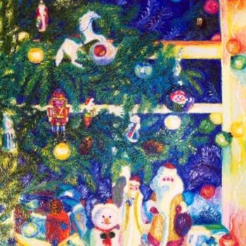 Peinture intitulée "Новогодняя сказка…" par Julia Musina, Œuvre d'art originale, Huile
