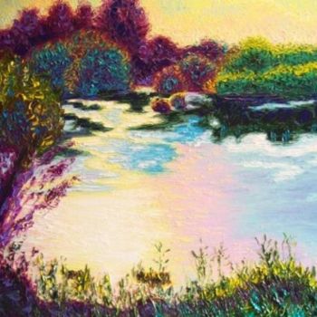Картина под названием "Сон болота. Bog dre…" - Julia Musina, Подлинное произведение искусства, Масло