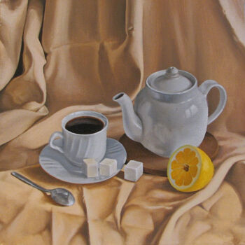 Pintura titulada "чаепитие" por Muslim Liutfaliev, Obra de arte original