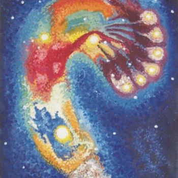 Peinture intitulée "evrenin dansı" par Mustafa Çokbilir, Œuvre d'art originale, Huile