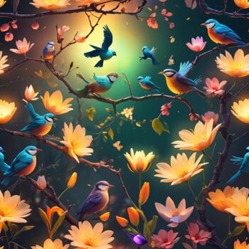 Digital Arts titled "Colors of spring" by Mustansar Abbas, Original Artwork, AI generated image