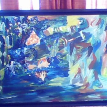 Peinture intitulée "nouvelle vision" par Mustapha Benabad, Œuvre d'art originale, Huile