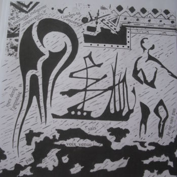 Zeichnungen mit dem Titel "Amnésie" von Mustapha Dali, Original-Kunstwerk, Tinte