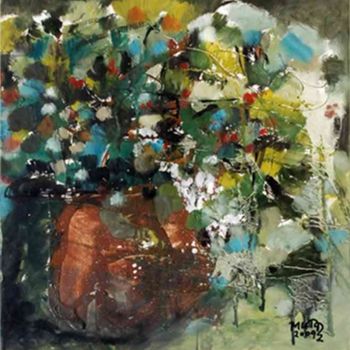 Pintura intitulada "oil colour on canvas" por Mutaz Elemam, Obras de arte originais