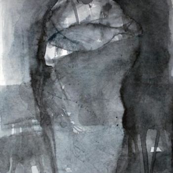 Painting titled "ink on paper" by Mutaz Elemam, Original Artwork