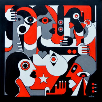 Malarstwo zatytułowany „As 4 Cores do Gajo” autorstwa Mutes / César Amorim, Oryginalna praca, Akryl