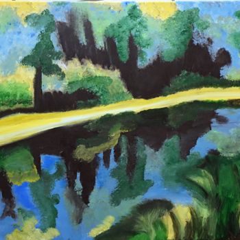 「Canal du Midi je n’…」というタイトルの絵画 Murielle Viretによって, オリジナルのアートワーク, アクリル