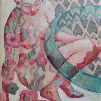 Картина под названием "TO HAVE A BREAK" - Marina Venediktova, Подлинное произведение искусства, Масло Установлен на Деревянн…