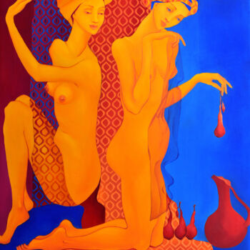 Pintura intitulada "Tired of the heat" por Marina Venediktova, Obras de arte originais, Óleo