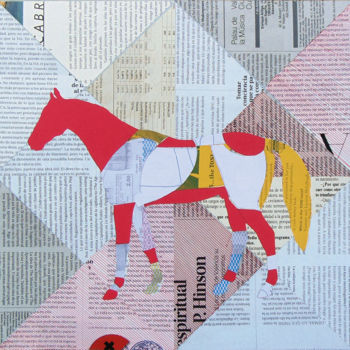 Collages titled "Collage_72_Horse" by Manel Villalonga, Original Artwork, Collages