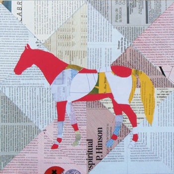 Κολάζ με τίτλο "Collage_72_Horse" από Manel Villalonga, Αυθεντικά έργα τέχνης, Κολάζ