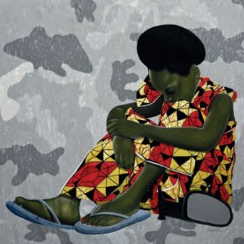 Peinture intitulée "Mon passé" par David Mwayila, Œuvre d'art originale, Huile