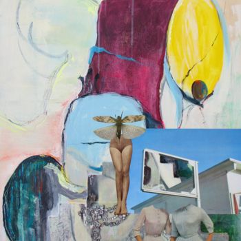 Collages intitulée "Abstraction Nr.1" par Marian Williams, Œuvre d'art originale, Acrylique Monté sur Châssis en bois