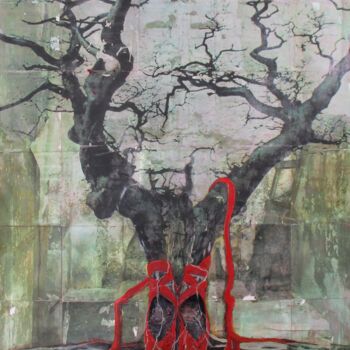 Painting titled "Red Shoes" by Marian Williams, Original Artwork, Oil Mounted on Wood Stretcher frame