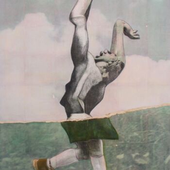 Schilderij getiteld "Rotterdam et moi 1" door Marian Williams, Origineel Kunstwerk, Olie Gemonteerd op Frame voor houten bra…