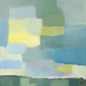 「Green clouds」というタイトルの絵画 Magdalena Wojciechowskaによって, オリジナルのアートワーク, オイル