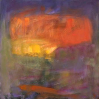 Malerei mit dem Titel "Sunset IV" von Magdalena Wojciechowska, Original-Kunstwerk, Öl