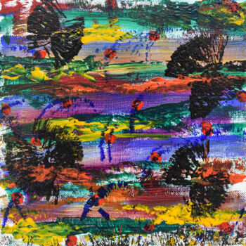 Картина под названием "Fond marin" - Mya Kotook, Подлинное произведение искусства, Акрил Установлен на Деревянная рама для н…