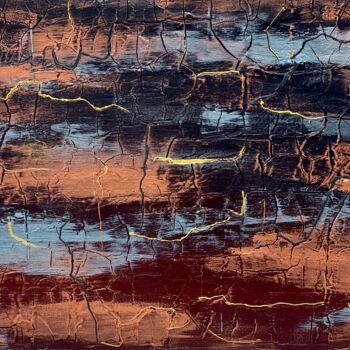Peinture intitulée "Terre brulée" par Mya Kotook, Œuvre d'art originale, Acrylique Monté sur Châssis en bois