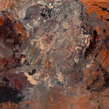 Pintura titulada "Terre de feu" por Mya Kotook, Obra de arte original, Acrílico Montado en Bastidor de camilla de madera
