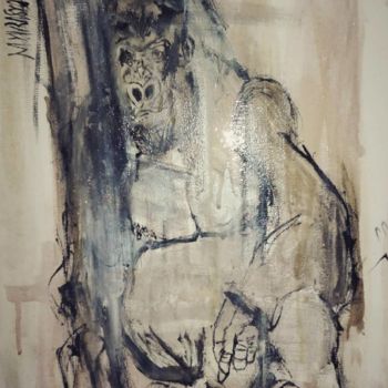 Schilderij getiteld "gorilla boring" door Myarasm, Origineel Kunstwerk, Acryl