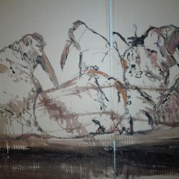 Painting titled "MORSES OU WALRUS" by Myarasm, Original Artwork, Gouache