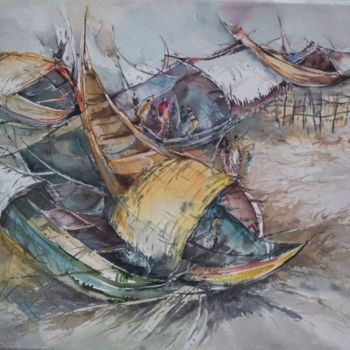 Painting titled "ship 1" by Chandrakant Phadtare, Original Artwork